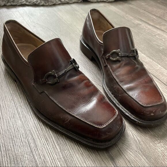 Salvatore Ferragamo Brown Leather Loafers